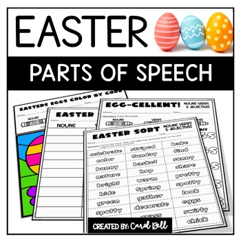 Preview of Easter Parts of Speech Worksheets Nouns Verbs and Adjectives