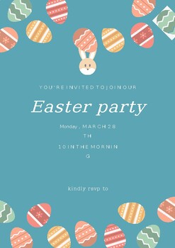 Preview of Easter Party Flyer (Editable & fillable resource)