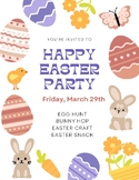 Easter Party Flyer for classroom parents EDITABLE!!!