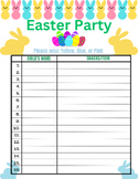 Easter Party Sign up Sheet