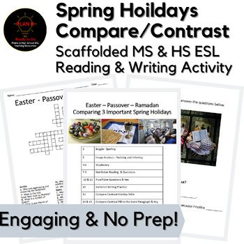 Preview of Easter, Passover, & Ramadan Grades 6-12 ESL No Prep Independent Sub Activity