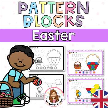 Preview of Easter Pattern Blocks. Math Centers. April. Spring