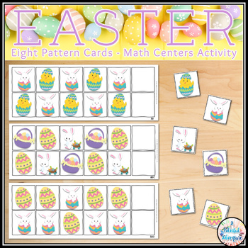 Preview of Easter Pattern Cards Math Centers Activities {Printable and Digital Resource}