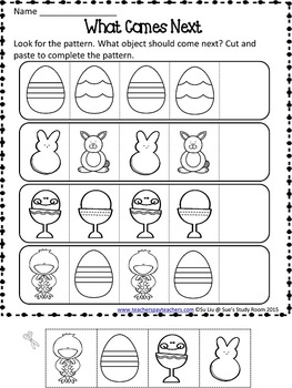 Easter Patterns Worksheets by Sue's Study Room | TPT