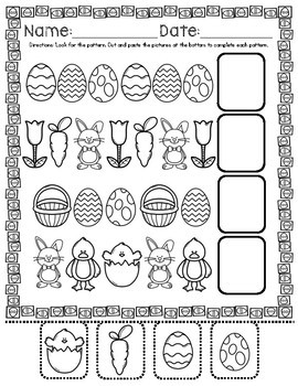 Easter Patterns Worksheets by Red Headed Teacher | TPT