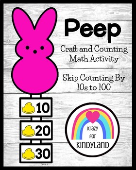 Preview of Easter Peep Craft Activity - Counting By 10s Math Center - Kindergarten