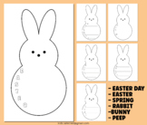 Easter Peeps Acrostic Poems Bunny Writing Template Activit