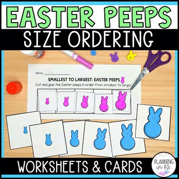 Preview of Easter Peeps Size Ordering for Easter | Order by Size | Cut and Glue