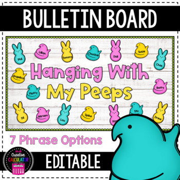 Preview of Easter Peeps Spring Bulletin Board Craft- [EDITABLE]