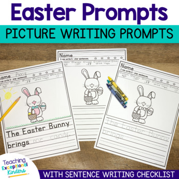 Preview of Easter Picture Writing Prompts with Sentence Starters