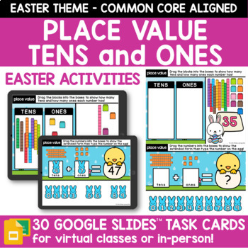 Preview of Easter Place Value Tens and Ones Google Slides Games