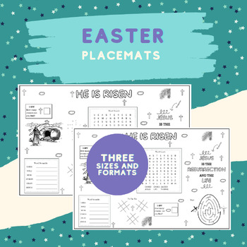 Preview of Easter Placemat Activities | Death and Resurrection of Jesus Christ