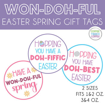 Preview of Easter Play Doh Gift Tag, Easter Gift Tag, Easter Card Printable, Play Dough