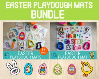 Preview of Easter Playdough Mats BUNDLE, Easter Activities, Fine Motor Skills, Spring Game