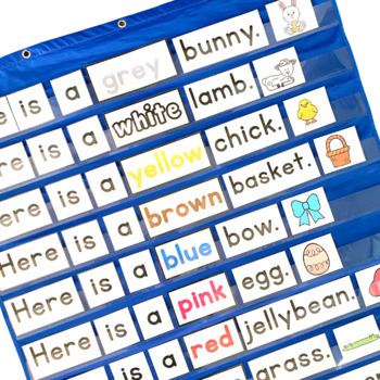 Easter Pocket Chart Sentences and Craft | Color Words by Clearly Primary