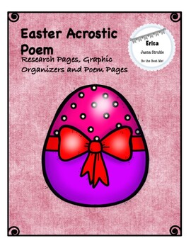Preview of Easter Poem - Research Pages, Graphic Organizers, & Acrostic Poem Page