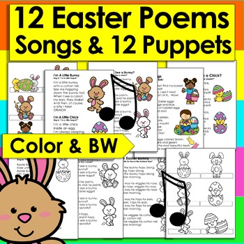 Easter Activities:   Poems, Songs & Finger Puppets