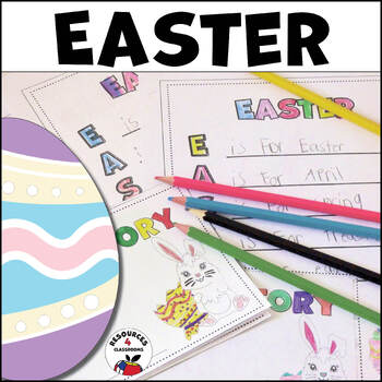 Preview of Easter Writing, Poetry Activities, Worksheets, Coloring Pages