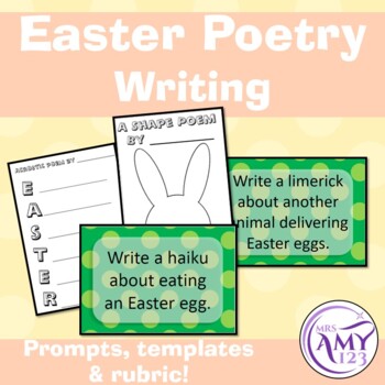 Preview of Easter Poetry Writing- Prompts, Templates and Rubric!