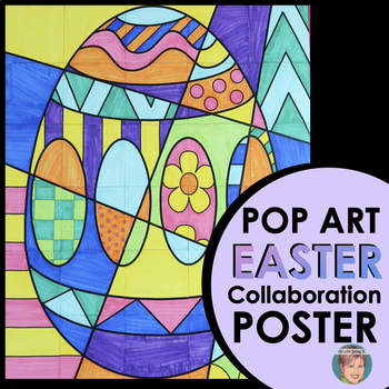 Preview of Large Easter Egg Classroom Poster | Fun, Collaborative Easter Coloring Activity