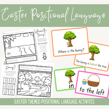 Preview of Easter Positional Language Bundle - Worksheets, Digital Slides, Displays + More