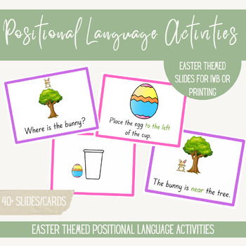 Preview of Easter Positional Language Vocab Activities - IWB, Digital, Slides, Printable