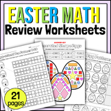 Easter Pre-K Math Review Worksheets - Counting, Addition, 