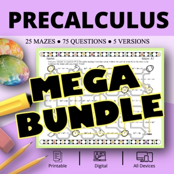 Preview of Easter: PreCalculus BUNDLE Maze Activity