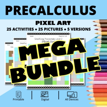 Preview of Easter PreCalculus BUNDLE: Pixel Art Activities