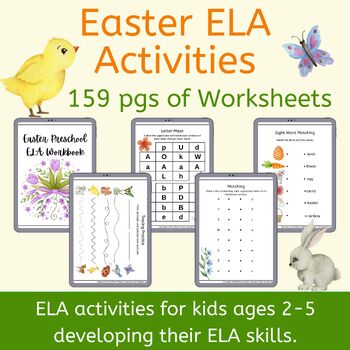 Preview of ELA Morning Work for Easter - Preschool/Kindergarten 155 pages No-Prep