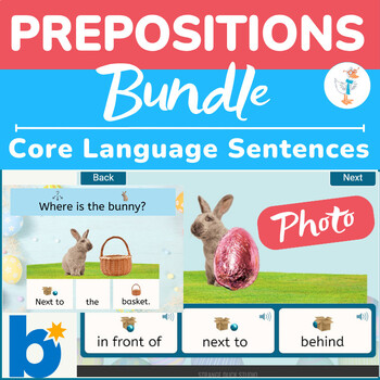 Preview of Easter Prepositions & Core Sentences Adapted BUNDLE-Photo Visual Supports