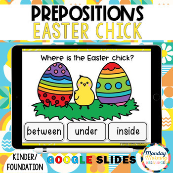 Preview of Easter Prepositions - Easter Vocabulary Activity - Easter NO PREP Google Slides