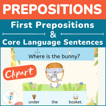 Preview of Easter Prepositions -'Where is the bunny?'- Adapted BIG BUNDLE-Clipart Design
