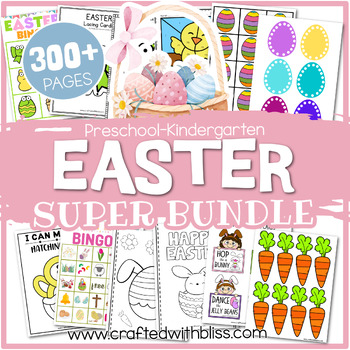 Preview of Easter Preschool-Kindergarten Bundle, March Kindergarten Activities, Daycare
