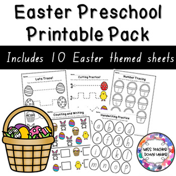 Easter Preschool Printable Pack by Miss Teacher Down Under | TPT