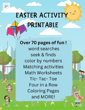 Preview of Easter Printable Activity Set:  Reading, Math, Coloring, Mazes, Word Puzzle