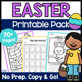 Easter Math & Literacy Worksheets Activities, Kindergarten & First Grade NO PREP