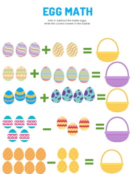 Easter Printables Math and Writing - Kindergarten Morning Lessons