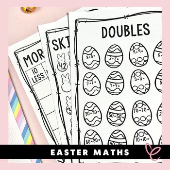 Preview of Grade 1 & 2 Easter Maths Worksheets | No Prep Pack