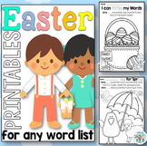 Easter Printables for any Word List Distance Learning