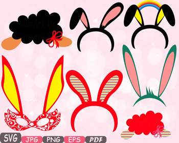 Download Easter Props Props Photo Booth Clipart Party Happy Easter Bunny Mask Rabbit 17p