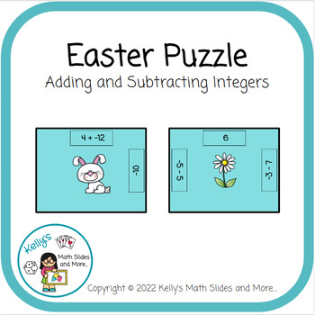 Preview of Easter Puzzle - Adding and Subtracting Integers Activity