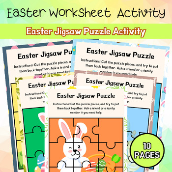 Preview of Easter Puzzle Easter Worksheet PreK - 2nd Easter Activity Printable