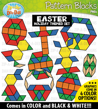 Preview of Easter Puzzle Pattern Blocks Clipart {Zip-A-Dee-Doo-Dah Designs}