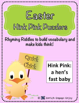 Preview of Easter Puzzler FREEBIE Hink Pink Brain Teaser