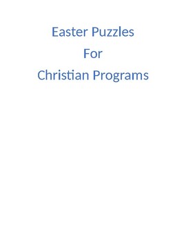Preview of Easter Puzzles