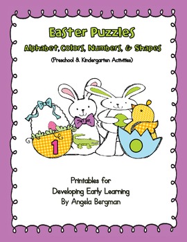 Preview of Easter Puzzles ~ Alphabet, Colors, Numbers, and Shapes