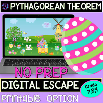 Preview of Easter Pythagorean Theorem Digital Escape Room