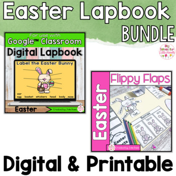 Preview of Easter Rabbit Activities Interactive Notebook Digital and Printable Bundle