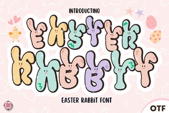 Preview of Easter Rabbit Bubble font letters for Teachers